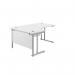 Jemini Radial Left Hand Cantilever Desk 1800x1200x730mm White/Silver KF807797 KF807797