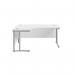 Jemini Radial Left Hand Cantilever Desk 1800x1200x730mm White/Silver KF807797 KF807797