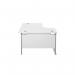 Jemini Radial Left Hand Cantilever Desk 1800x1200x730mm WhiteSilver KF807797 KF807797