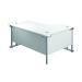 Jemini Radial Left Hand Cantilever Desk 1800x1200x730mm White/Silver KF807797