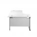 Jemini Radial Left Hand Cantilever Desk 1800x1200x730mm White/Silver KF807797 KF807797