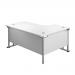 Jemini Radial Left Hand Cantilever Desk 1800x1200x730mm White/Silver KF807797 KF807797