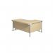 Jemini Radial Left Hand Cantilever Desk 1800x1200x730mm Maple/Silver KF807803 KF807803