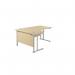 Jemini Radial Left Hand Cantilever Desk 1800x1200x730mm Maple/Silver KF807803 KF807803