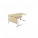 Jemini Radial Left Hand Cantilever Desk 1800x1200x730mm MapleSilver KF807803 KF807803