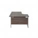 Jemini Radial Left Hand Cantilever Desk 1800x1200x730mm Dark WalnutSilver KF807810 KF807810