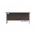 Jemini Radial Left Hand Cantilever Desk 1800x1200x730mm Dark WalnutSilver KF807810 KF807810