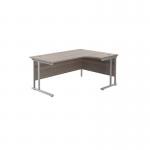 Jemini Radial Right Hand Cantilever Desk 1800x1200x730mm Grey Oak/Silver KF807834 KF807834