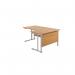 Jemini Radial Right Hand Cantilever Desk 1800x1200x730mm Nova Oak/Silver KF807841 KF807841