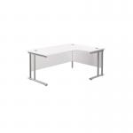 Jemini Radial Right Hand Cantilever Desk 1800x1200x730mm White/Silver KF807858 KF807858