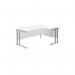 Jemini Radial Right Hand Cantilever Desk 1800x1200x730mm White/Silver KF807858 KF807858