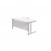 Jemini Radial Right Hand Cantilever Desk 1800x1200x730mm White/Silver KF807858 KF807858