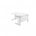 Jemini Radial Right Hand Cantilever Desk 1800x1200x730mm White/Silver KF807858 KF807858