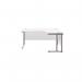 Jemini Radial Right Hand Cantilever Desk 1800x1200x730mm White/Silver KF807858 KF807858