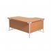 Jemini Radial Left Hand Cantilever Desk 1800x1200x730mm Beech/White KF807889 KF807889