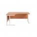 Jemini Radial Left Hand Cantilever Desk 1800x1200x730mm Beech/White KF807889 KF807889