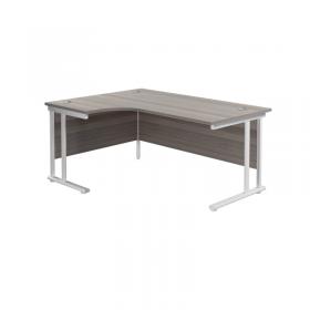 Jemini Radial Left Hand Cantilever Desk 1800x1200x730mm Grey OakWhite KF807896 KF807896