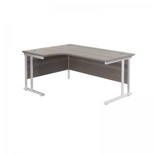 VOW Jemini Radial Left Hand Cantilever Desk 1800x1200x730mm Grey