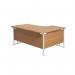 Jemini Radial Left Hand Cantilever Desk 1800x1200x730mm Nova Oak/White KF807902 KF807902