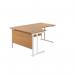 Jemini Radial Left Hand Cantilever Desk 1800x1200x730mm Nova Oak/White KF807902 KF807902