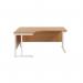 Jemini Radial Left Hand Cantilever Desk 1800x1200x730mm Nova Oak/White KF807902 KF807902