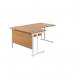 Jemini Radial Left Hand Cantilever Desk 1800x1200x730mm Nova OakWhite KF807902 KF807902