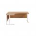 Jemini Radial Left Hand Cantilever Desk 1800x1200x730mm Nova OakWhite KF807902 KF807902