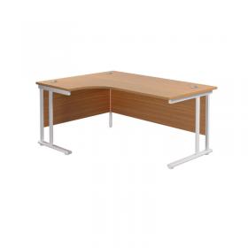 VOW Jemini Radial Left Hand Cantilever Desk 1800x1200x730mm Nova OakWhite KF807902 KF807902