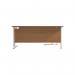 Jemini Radial Left Hand Cantilever Desk 1800x1200x730mm Nova OakWhite KF807902 KF807902