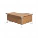 Jemini Radial Left Hand Cantilever Desk 1800x1200x730mm Nova OakWhite KF807902 KF807902