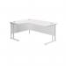 Jemini Radial Left Hand Cantilever Desk 1800x1200x730mm White/White KF807919 KF807919