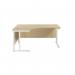 Jemini Radial Left Hand Cantilever Desk 1800x1200x730mm Maple/White KF807926 KF807926