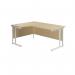 Jemini Radial Left Hand Cantilever Desk 1800x1200x730mm MapleWhite KF807926 KF807926