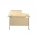 Jemini Radial Left Hand Cantilever Desk 1800x1200x730mm Maple/White KF807926 KF807926