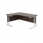 Jemini Radial Left Hand Cantilever Desk 1800x1200x730mm Dark WalnutWhite KF807933 KF807933