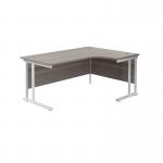 Jemini Radial Right Hand Cantilever Desk 1800x1200x730mm Grey Oak/White KF807957 KF807957