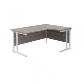 Jemini Radial Right Hand Cantilever Desk 1800x1200x730mm Grey OakWhite KF807957 KF807957