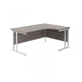 VOW Jemini Radial Right Hand Cantilever Desk 1800x1200x730mm Grey OakWhite KF807957 KF807957