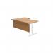 Jemini Radial Right Hand Cantilever Desk 1800x1200x730mm Nova Oak/White KF807964 KF807964