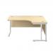 Jemini Radial Right Hand Cantilever Desk 1800x1200x730mm Maple/White KF807988 KF807988