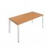 Jemini 1 Person Bench Desk 1200x800x730mm Nova Oak/White KF808503 KF808503