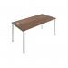 Jemini 1 Person Bench Desk 1200x800x730mm Dark Walnut/White KF808534 KF808534