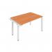 Jemini 1 Person Extension Bench Desk 1200x800x730mm Beech/White KF808541 KF808541