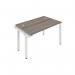 Jemini 1 Person Extension Bench Desk 1200x800x730mm Grey Oak/White KF808558 KF808558