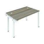 Jemini 1 Person Extension Bench Desk 1200x800x730mm Grey Oak/White KF808558 KF808558