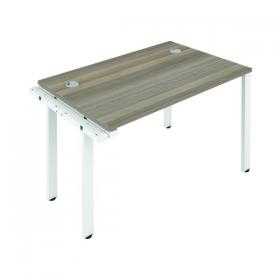 Jemini 1 Person Extension Bench Desk 1200x800x730mm Grey Oak/White KF808558 KF808558
