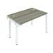 Jemini 1 Person Extension Bench Desk 1200x800x730mm Grey Oak/White KF808558