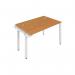 Jemini 1 Person Extension Bench Desk 1200x800x730mm Nova Oak/White KF808565 KF808565