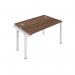 Jemini 1 Person Extension Bench Desk 1200x800x730mm Dark Walnut/White KF808596 KF808596