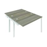 Jemini 2 Person Extension Bench Desk 1200x1600x730mm Grey Oak KF808619 KF808619